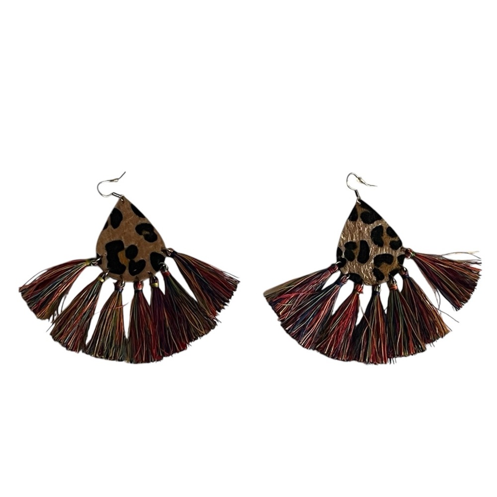 Leopard Multicolored Dangle Earrings